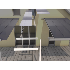 Terrassenüberdachung, weiß (RAL 9010), 120x406 cm (BxT)
