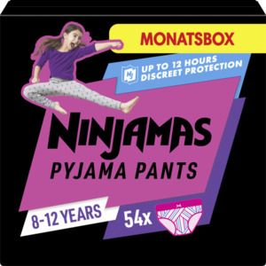Pampers Ninjamas Pyjama Pants für Mädchen 8-12 Jahre, Monatsbox
