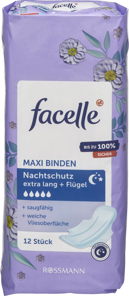 Bild 1 von facelle Maxi-Binden Nachtschutz extra lang mit Flügeln