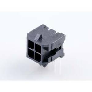 Molex 430450400 Micro-Fit 3.0 Right-Angle Header, 3.00mm Pitch, Dual Row, 4 Circuits, with Snap-in Plastic Peg PCB Lock,