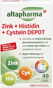 altapharma Zink + Histidin + Cystein Depot Tabletten