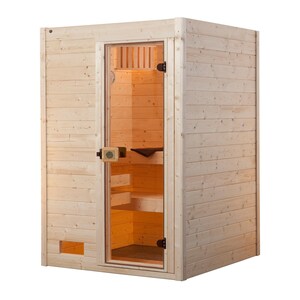 weka Massivholz-Sauna VALIDA  Gr. 1 Sparset 4,5 kW OS inkl. digitaler Steuerung, Glastür
