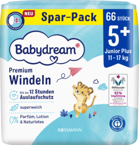 Babydream Premium Windel Größe 5+ Junior+ 11-17 kg