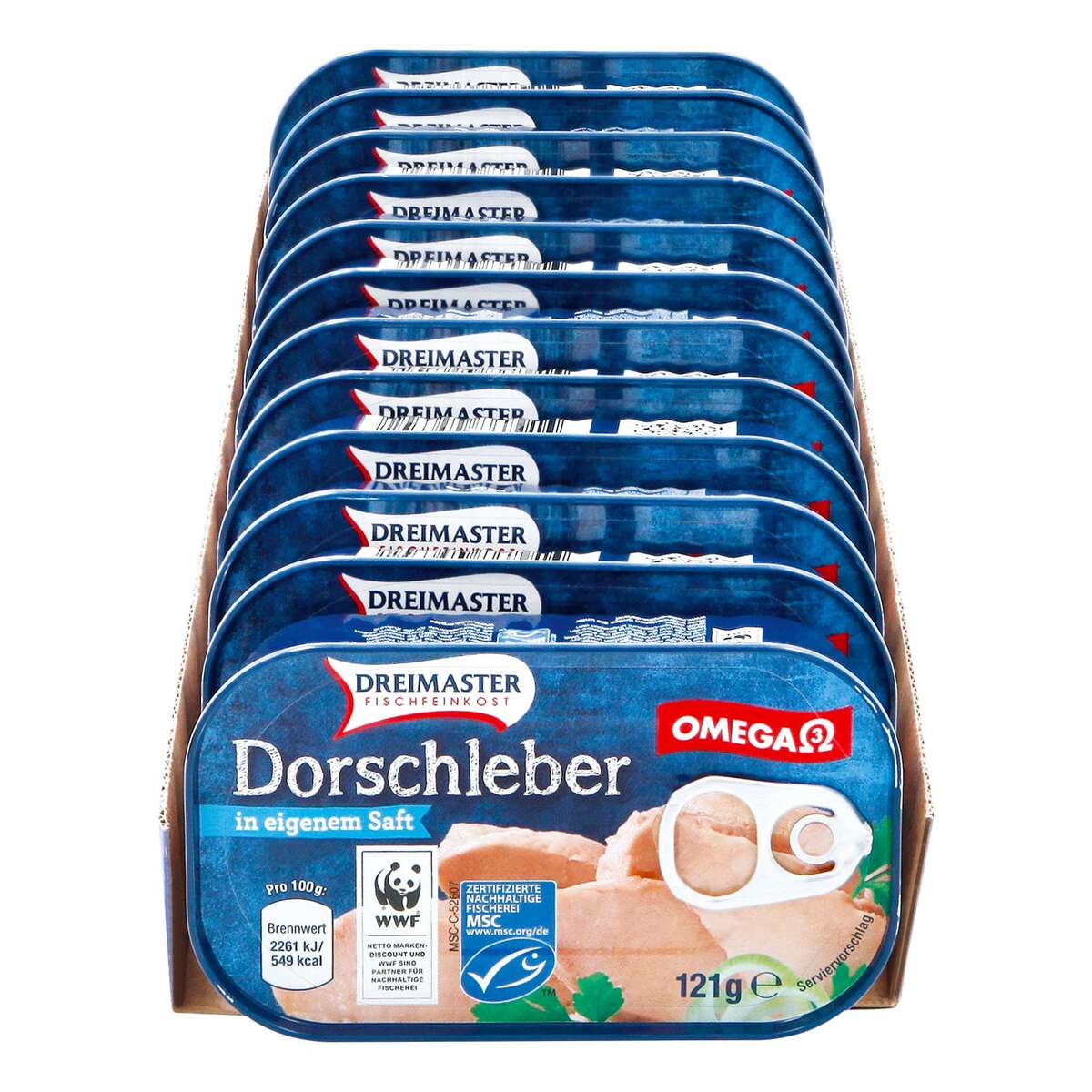 Bild 1 von Dreimaster Dorschleber 121 g, 12er Pack