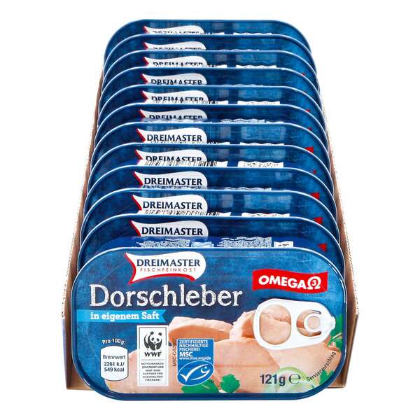 Bild 1 von Dreimaster Dorschleber 121 g, 12er Pack