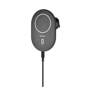 DELTACO Wireless Car Charger (mit magnetischer Schnappfunktion, kompatibel mit iPhone 12/13)