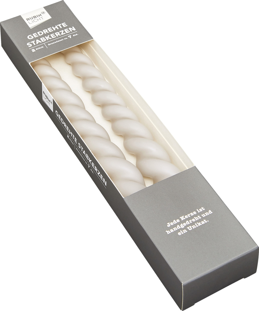 Bild 1 von Rubin Licht Gedrehte Stabkerzen taupe