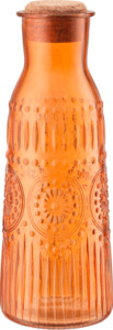 Dekorieren & Einrichten Glaskaraffe mit Schliff & Korkdeckel, orange