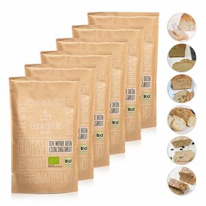 DANKEBITTE Bio-Brotbackmischung Kostproben für 6 Brote Inhalt 3.276g