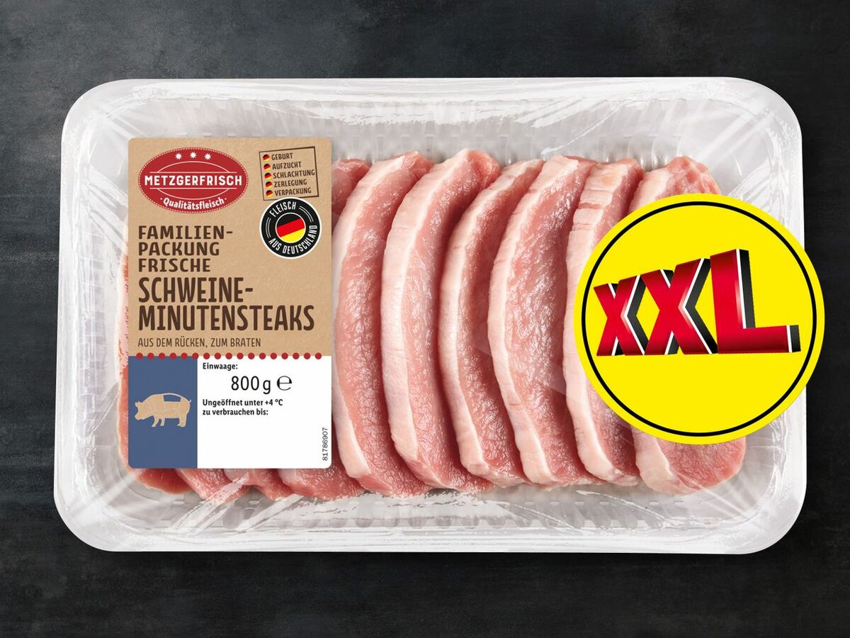Bild 1 von Metzgerfrisch Frische Schweine-Minutensteaks XXL, 
         800 g