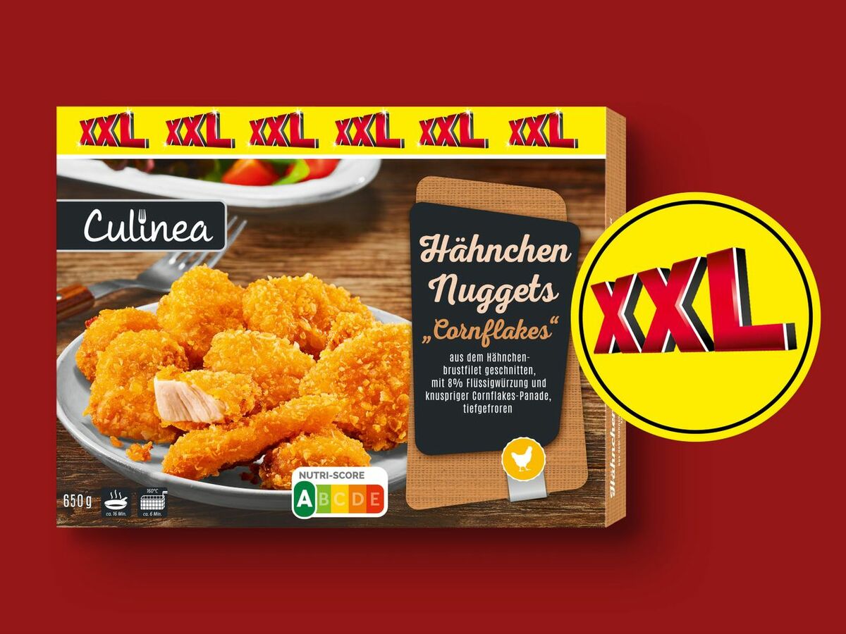 Bild 1 von Culinea Hähnchen Nuggets XXL, 
         650/600 g
