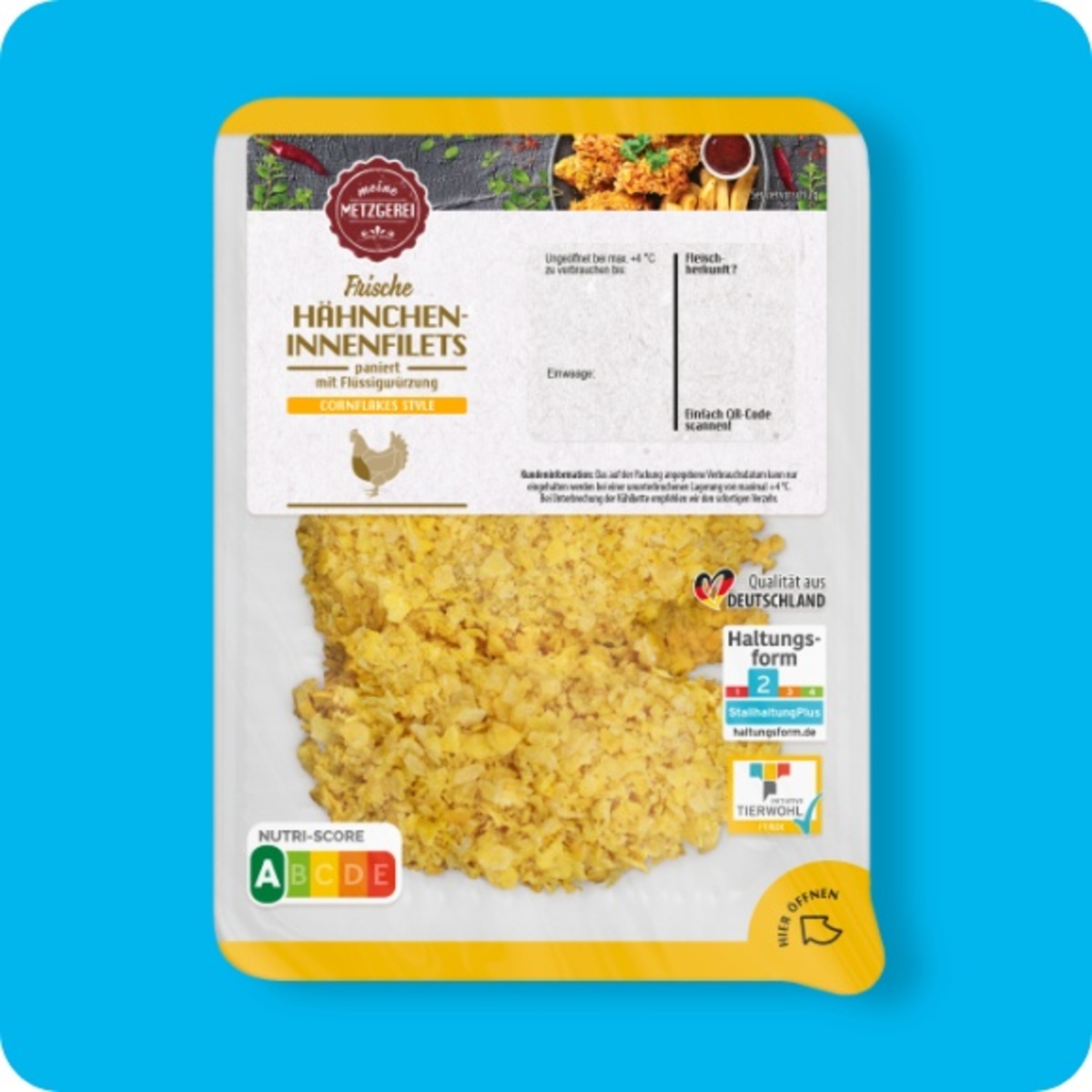 Bild 1 von MEINE METZGEREI Hähnchen-Innenfilets, paniert, Zum Braten