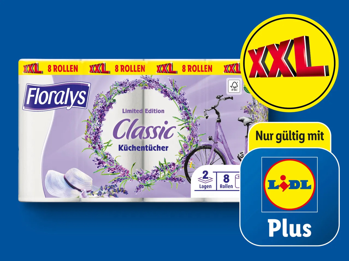 Bild 1 von Floralys Küchentücher XXL, 
         8x 64 Blatt