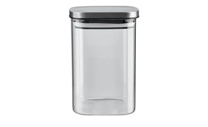 KHG Aufbewahrungsglas transparent/klar Glas , Metall Maße (cm): B: 10 H: 15,5 Küchenzubehör