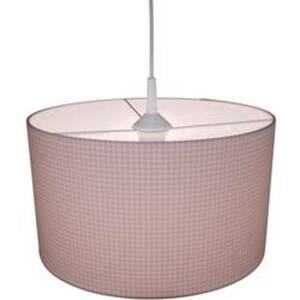 Niermann Vichykaro Karo Pendelleuchte Energiesparlampe, LED E27 60 W Rosa, Weiß