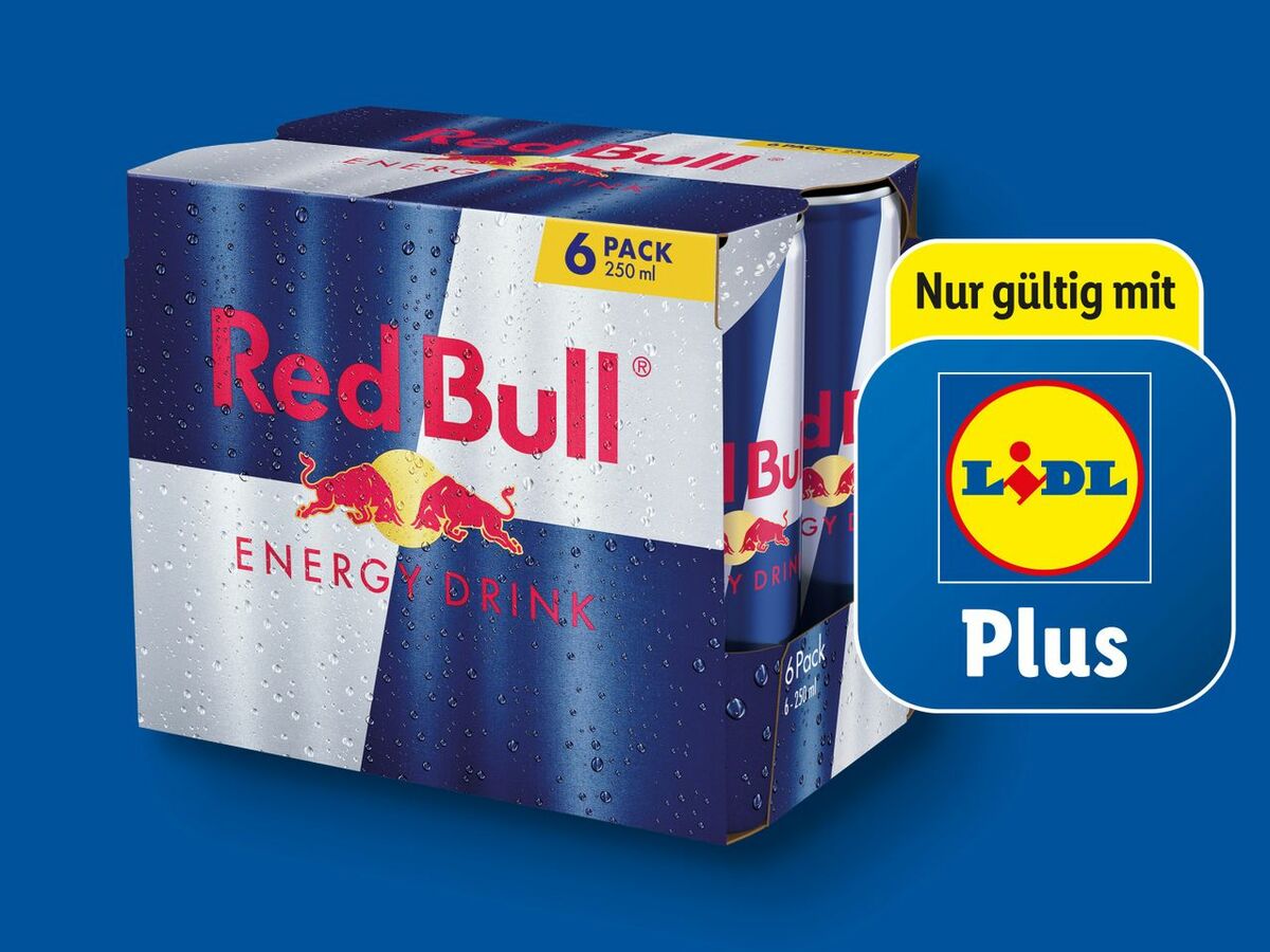 Red Bull Energy Drink, 6x 0,25 l zzgl. 1.50 Pfand von Lidl für 5,55