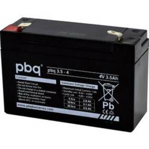 PBQ PB-4-3,5 1694710 Bleiakku 4 V 3.5 Ah Blei-Vlies (AGM) (B x H x T) 91 x 64 x 35 mm Flachstecker 4.8 mm Wartungsfrei, Geringe Selbstentladung