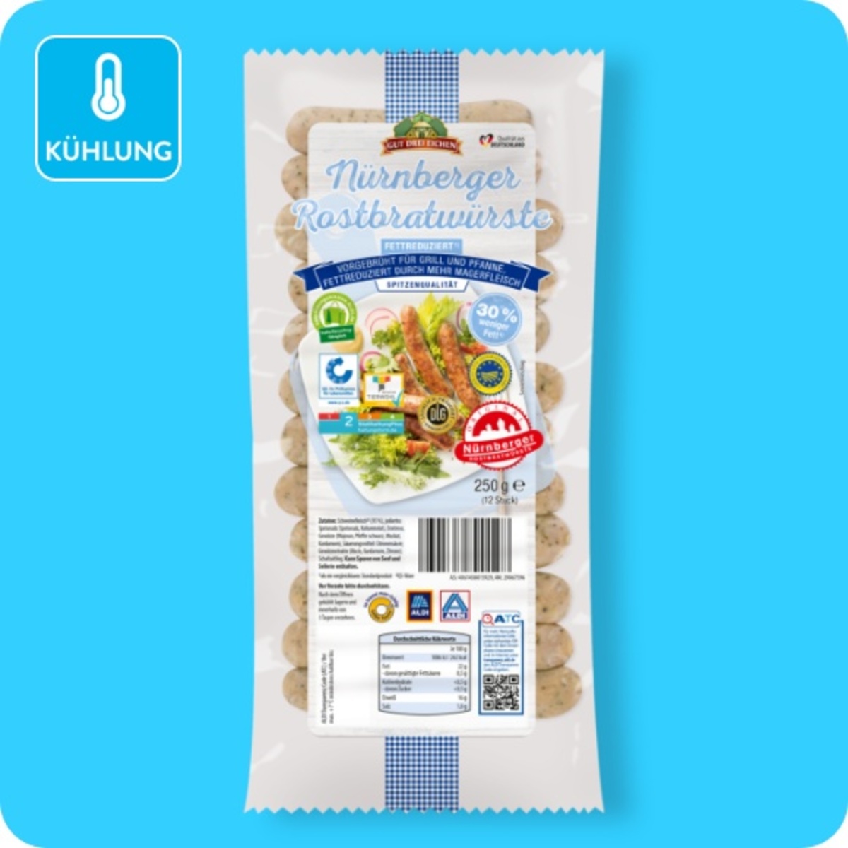 Bild 1 von GUT DREI EICHEN Nürnberger Rostbratwurst, Fettreduziert