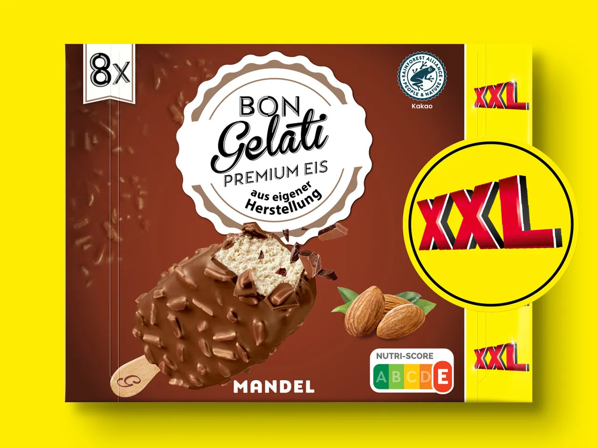Bild 1 von Bon Gelati Stieleis Mandel XXL, 
         8x 120 ml