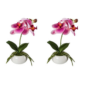 Kunstpflanze, Rosa, Kunststoff, 27 cm, Dekoration, Blumen & Zubehör, Kunstpflanzen
