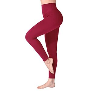 SINOPHANT Hochtaillierte Leggings für Damen - Angenehm Weiche Elastische, Dehnbare Sport- und Yogahosen , 1er Pack Weinrot, XL-3XL (Herstellergröße: PLUS SIZE)