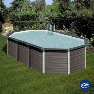 Gre Pool-Set, Grau, Holzwerkstoff, 386x154x664 cm, Freizeit, Pools und Wasserspaß, Pools