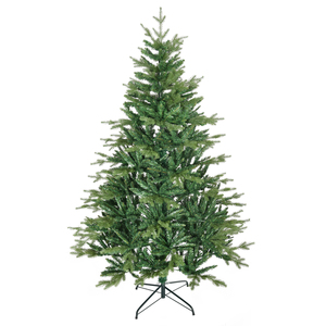 HOMCOM künstlicher Weihnachtsbaum 210 cm mit 2551 Astspitzen Christbaum Tannenbaum mit Standfuß flammhemmend PVC PE Metall Grün
