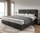 Bild 1 von Boxspringbett Dream-Fine Mikrofaser Anthrazit Vintage 200x200 cm Bonell-Matratze PU-Topper