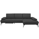 Bild 1 von Celina Home Ecksofa, Anthrazit, Leder, Echtleder, Spaltleder, Rindleder, 3-Sitzer, Ottomane rechts, L-Form, 273x187 cm, Made in EU, Fußauswahl, Lederauswahl, Stoffauswahl, seitenverkehrt erhältlich