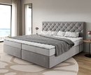 Bild 1 von Boxspringbett Dream-Great Mikrofaser Grau 200x200 cm Bonell-Matratze PU-Topper