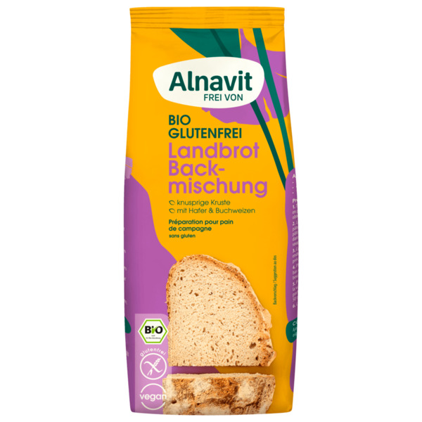 Bild 1 von Alnavit Bio Landbrot Backmischung glutenfrei 450g