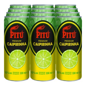 Pitu Premium Caipirinha Mixgetränk 10,0 % vol 0,33 Liter, 12er Pack