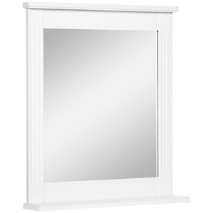 kleankin Badspiegel mit Ablage Badezimmerspiegel Wandspiegel Modernes Design platzsparend Weiß 55 x 12 x 64 cm