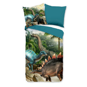 Jugendbettwäsche, Mehrfarbig, Textil, Dinosaurier, 135x200 cm, bügelleicht, Schlaftextilien, Bettwäsche, Kinderbettwäsche
