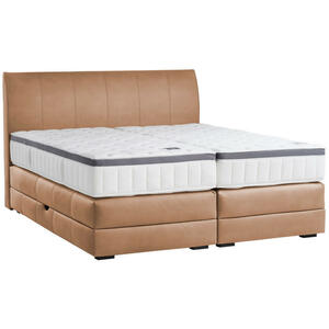 Novel Boxspringbett, Haselnuss, Textil, Wenge, H2 + H3, 7-Zonen, Höhe ca. 27 cm, 200x200 cm, Bettkasten, Federkernmatratze, Schlafzimmer, Betten, Doppelbetten