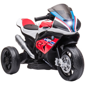 HOMCOM Kinder Elektro-Motorrad Kindermotorrad 4V Elektrofahrzeug Elektro-Dreirad Kinderfahrzeug mit 3 Musikmodi für Kinder ab 18 Monaten Rot