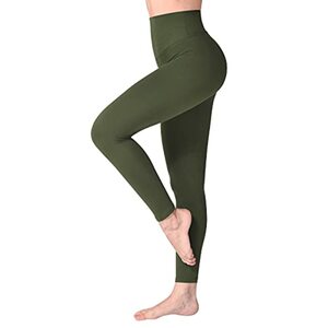 SINOPHANT Hochtaillierte Leggings für Damen - Angenehm Weiche Elastische, Dehnbare Sport- und Yogahosen , 1er Pack Armee Grün, XL-3XL (Herstellergröße: PLUS SIZE)