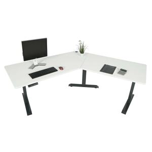 Schreibtisch MCW-D40, Computertisch, 120° elektrisch höhenverstellbar ~ weiß, anthrazit-grau