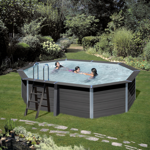 Gre Composite Pool oval grau, 524 x 386 x 124 cm