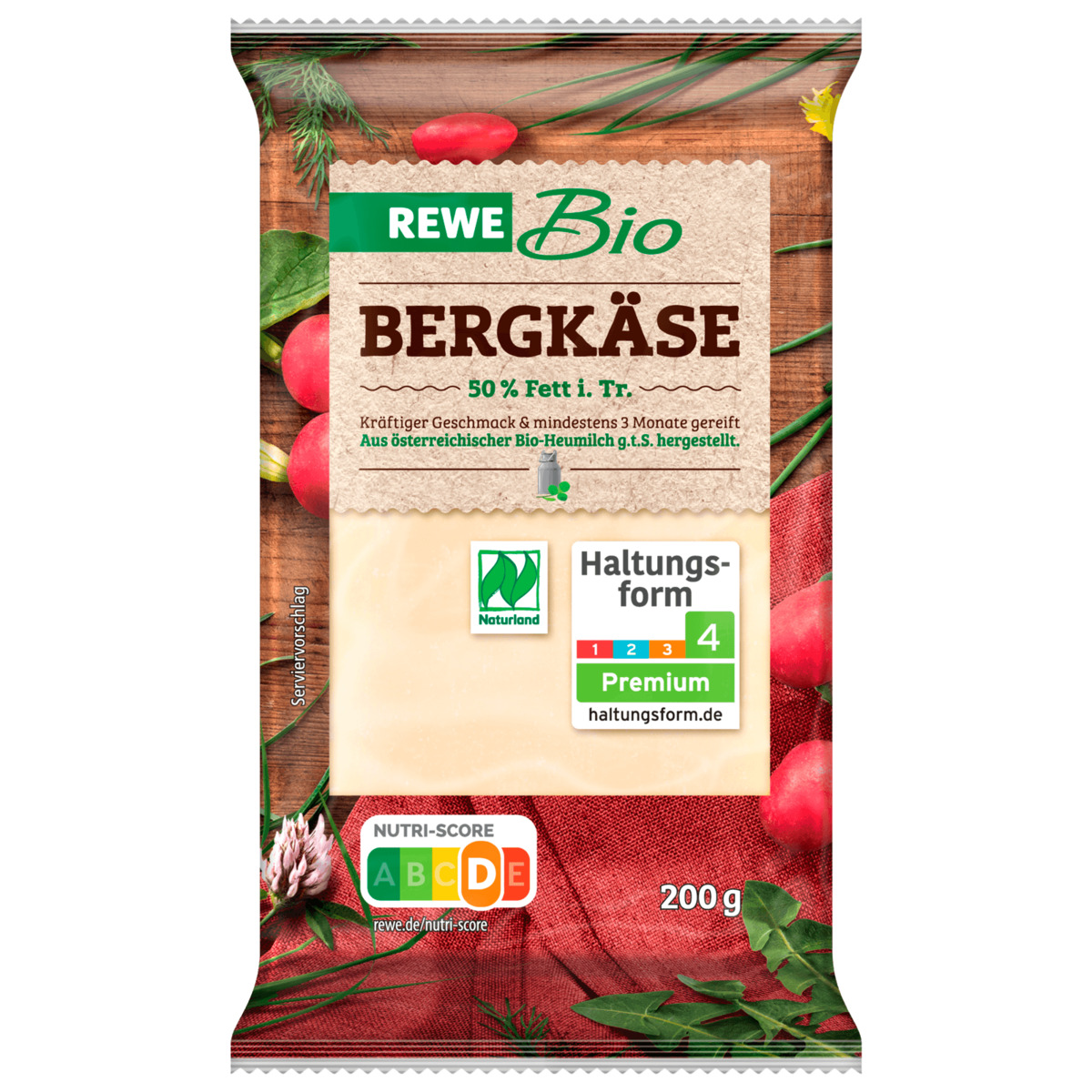 Bild 1 von REWE Bio Naturland Bergkäse 50% 200g