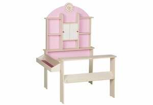 roba® Kaufladen »Holz natur, rosa, weiß, Seitentheke & Uhr«