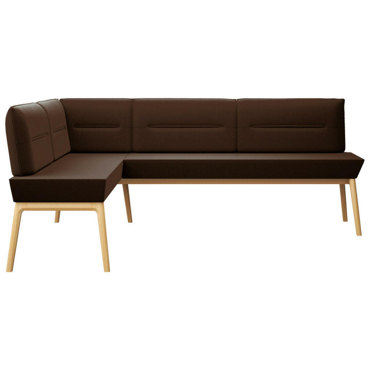 Bild 1 von Linea Natura Eckbank, Eiche, Dunkelbraun, Holz, Textil, Eiche, massiv,vollmassiv, 5-Sitzer, L-Form, 223x170 cm, Stoffauswahl, seitenverkehrt erhältlich, in verschiedenen Größen erhältlich, Esszim