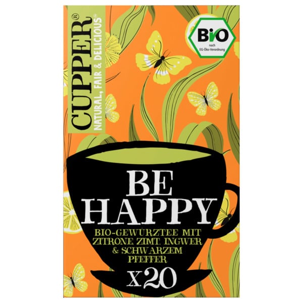 Bild 1 von Cupper Bio Tee Be Happy 40g, 20 Beutel