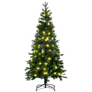 HOMCOM 180 cm Weihnachtsbaum Künstlich Naturgetreu Tannenbaum mit 509 Astspitzen 260 LED-Leuchten Vier Lichtfarben für Weihnachtsfest Kunststoff Grün