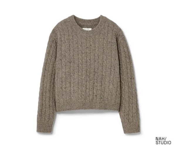 Bild 1 von NAH/STUDIO Zopfmuster-Pullover | recycelter Cashmere und Merinowolle, hazelnut melange