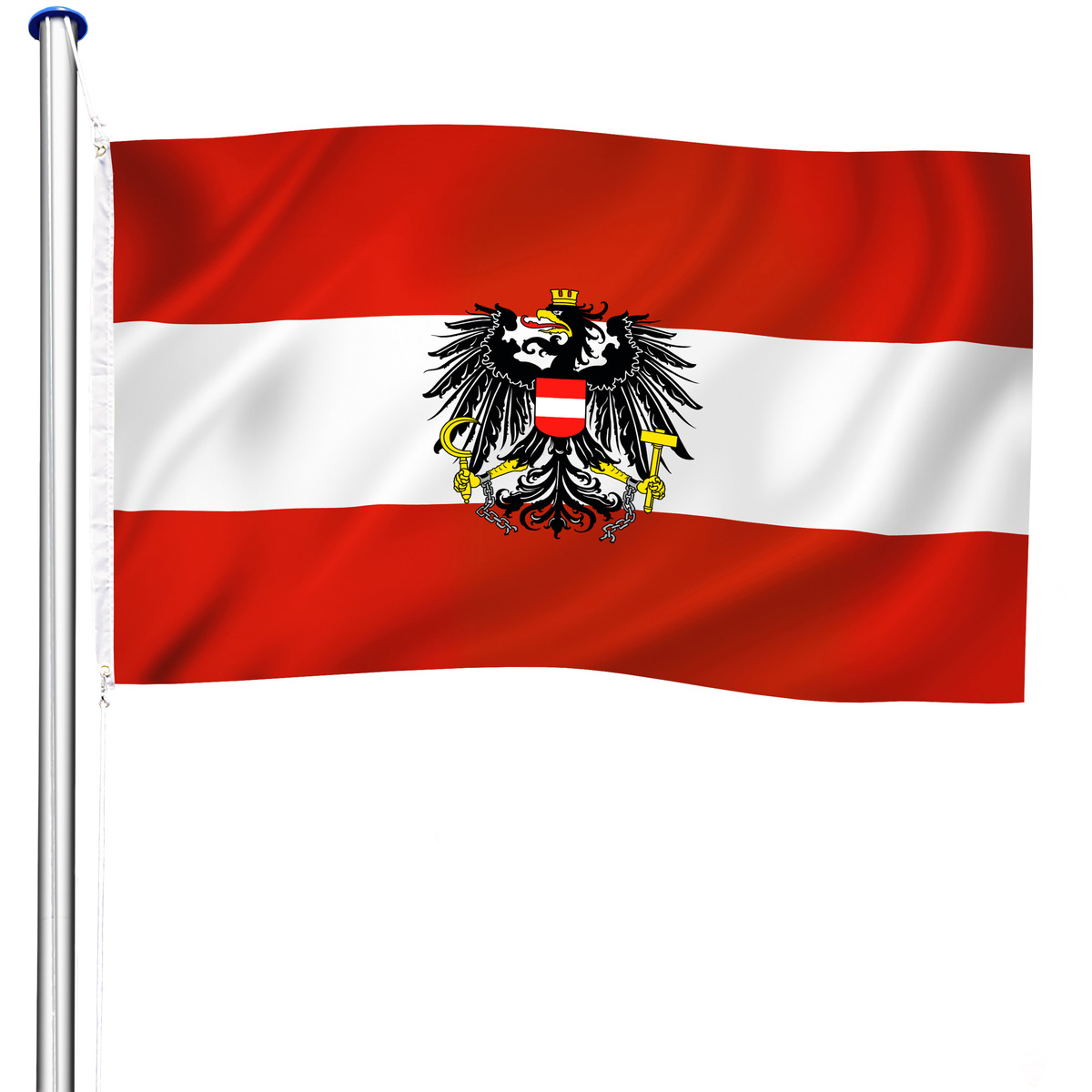 Tischflagge Österreich 21x14 Cm - Schreibtischflagge Mit Adler Für Konferenz & Büro
