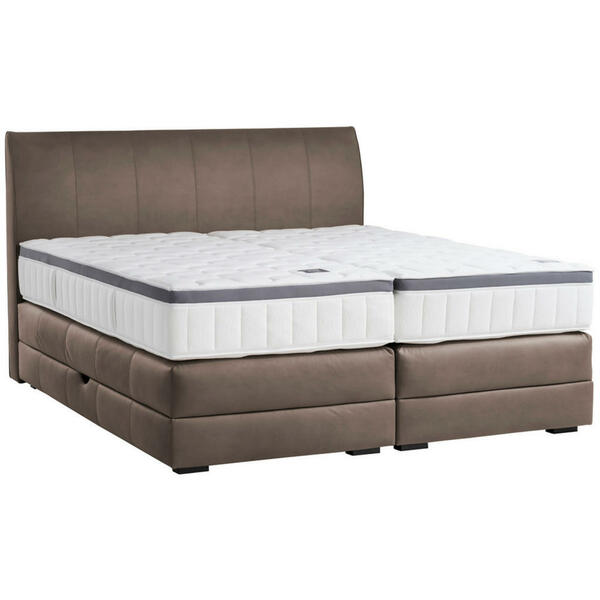 Bild 1 von Novel Boxspringbett, Mokka, Textil, Wenge, H2 + H4, 7-Zonen, Höhe ca. 27 cm, 200x200 cm, Bettkasten, Federkernmatratze, Schlafzimmer, Betten, Doppelbetten