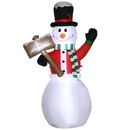 Bild 1 von Outsunny Aufblasbarer Schneemann 180 cm mit Schild Aufblasbare Weihnachtsdekoration mit LED Licht Weihnachtsdeko Wasserdichter Weihnachtsfiguren IP44