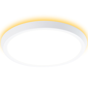 HOMCOM LED Deckenlampe 35W Dimmbare Deckenleuchte Rund Deckenbeleuchtung Hintergrundbeleuchtung mit 7 Funktionen, Fernbedienung, WiFi Kontrolle 2700K-6500K für Badezimmer Wohnzimmer Ø30 x 3,2H cm