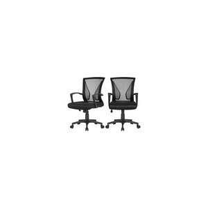 Yaheetech 2x Bürostuhl ergonomischer Schreibtischstuhl Chefsessel Drehstuhl Netzbezug extra breit